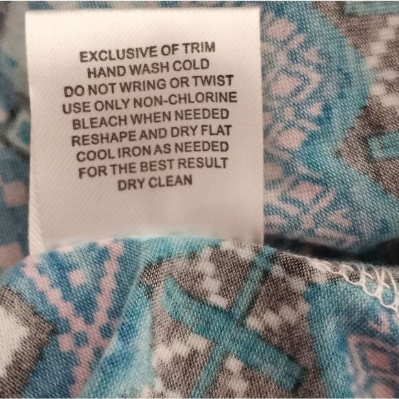 PINK ROSE AZTEC TEAL CROCHET BACK TOP SZ.M NWT - Picture 6 of 9